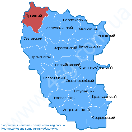 Троицк луганская область карта