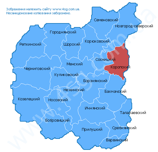 Карта черниговской области подробная с городами и поселками и селами