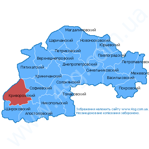 Карта криворожского района днепропетровской области