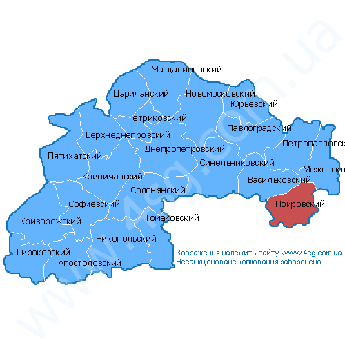 Днепропетровская область карта с городами и поселками