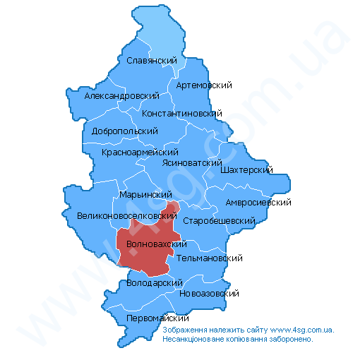 Карта волновахского района донецкой области